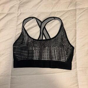 Under Armour Checkered Black and Gray Sports Bra